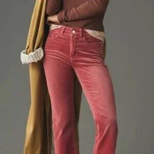The Yaya Mid-Rise Corduroy Crop Flare Jeans by Pilcro in Rose Mauve, 27